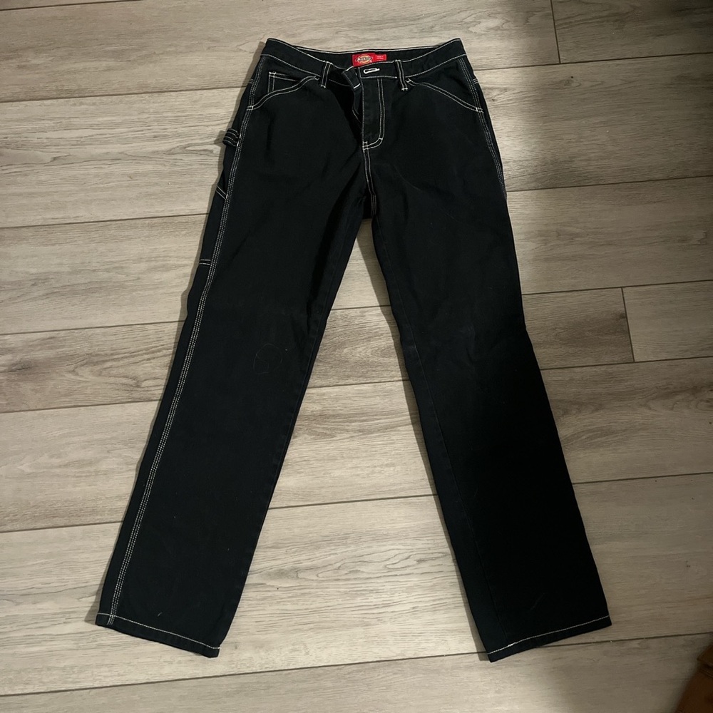 Black dickies with white stitching